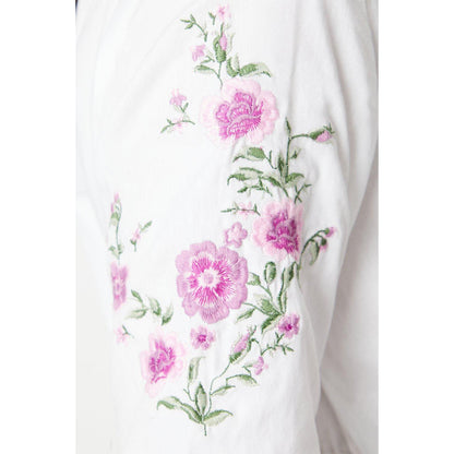 White - Lifestyle - Dorothy Perkins Womens-Ladies Embroidered Poplin Blouse