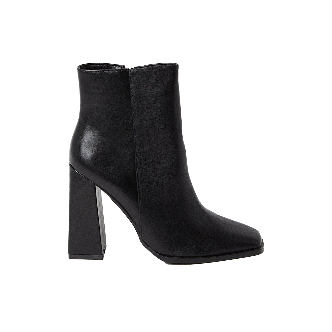 Black - Back - Faith Womens-Ladies Agnes High Block Heel Ankle Boots