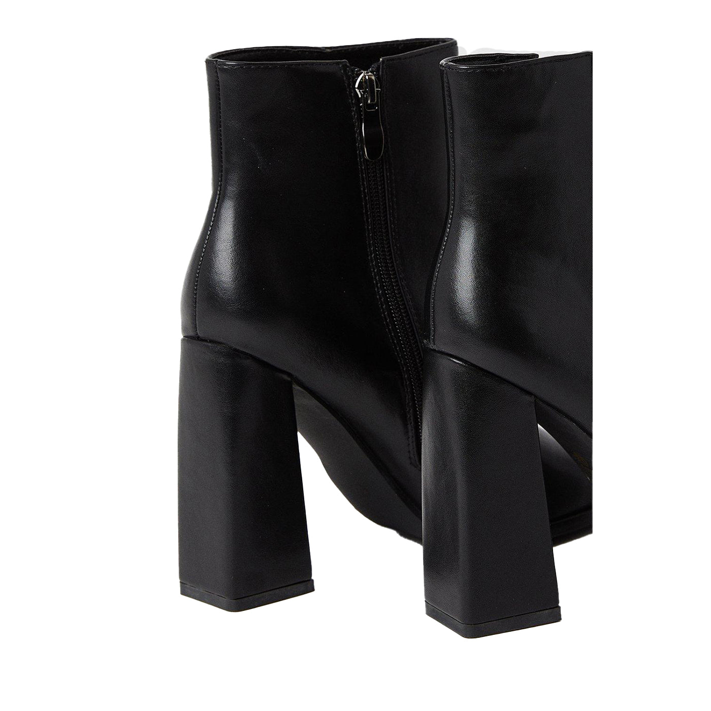 Black - Side - Faith Womens-Ladies Agnes High Block Heel Ankle Boots