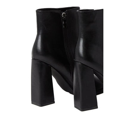 Black - Side - Faith Womens-Ladies Agnes High Block Heel Ankle Boots