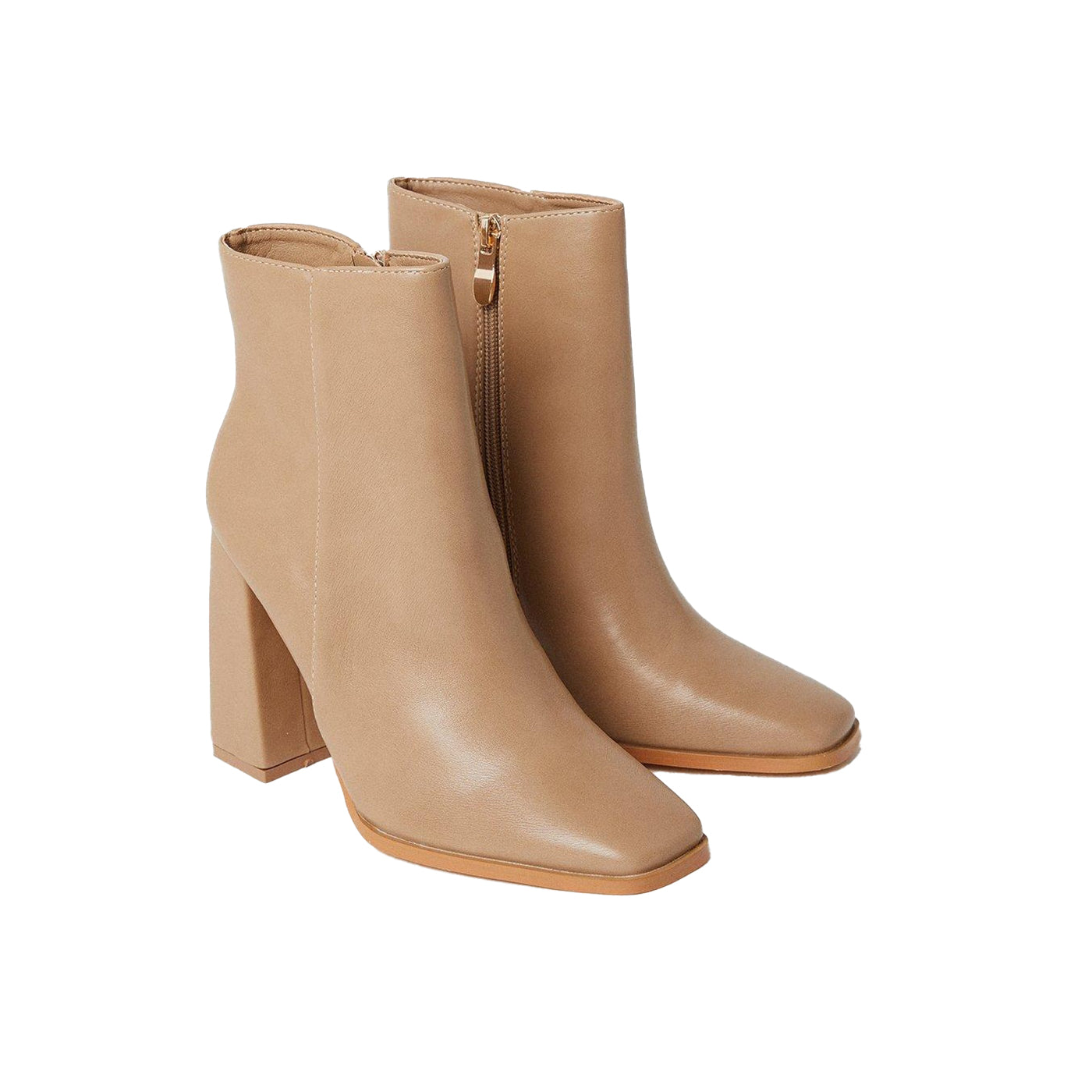 Beige - Front - Faith Womens-Ladies Agnes High Block Heel Ankle Boots