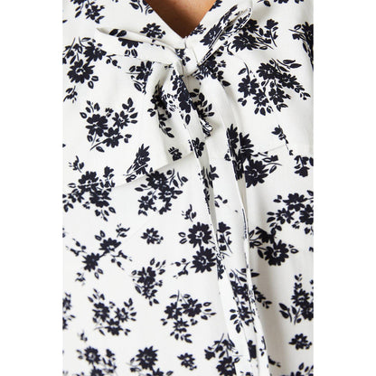 Monochrome - Side - Dorothy Perkins Womens-Ladies Floral Capped Sleeved Midi Dress