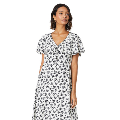 Monochrome - Lifestyle - Dorothy Perkins Womens-Ladies Floral Capped Sleeved Midi Dress