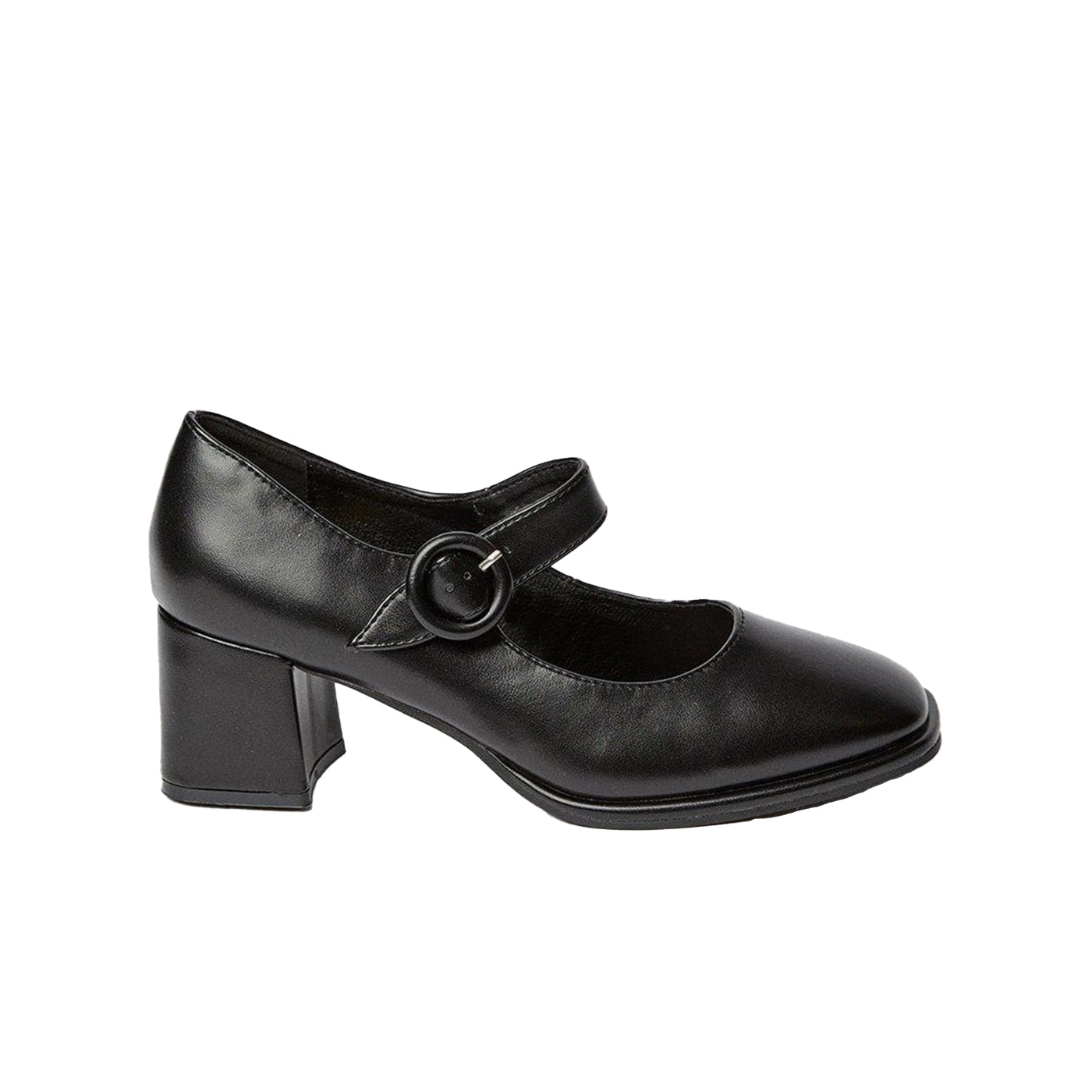 Black - Back - Good For The Sole Womens-Ladies Camille Buckle Court Shoes