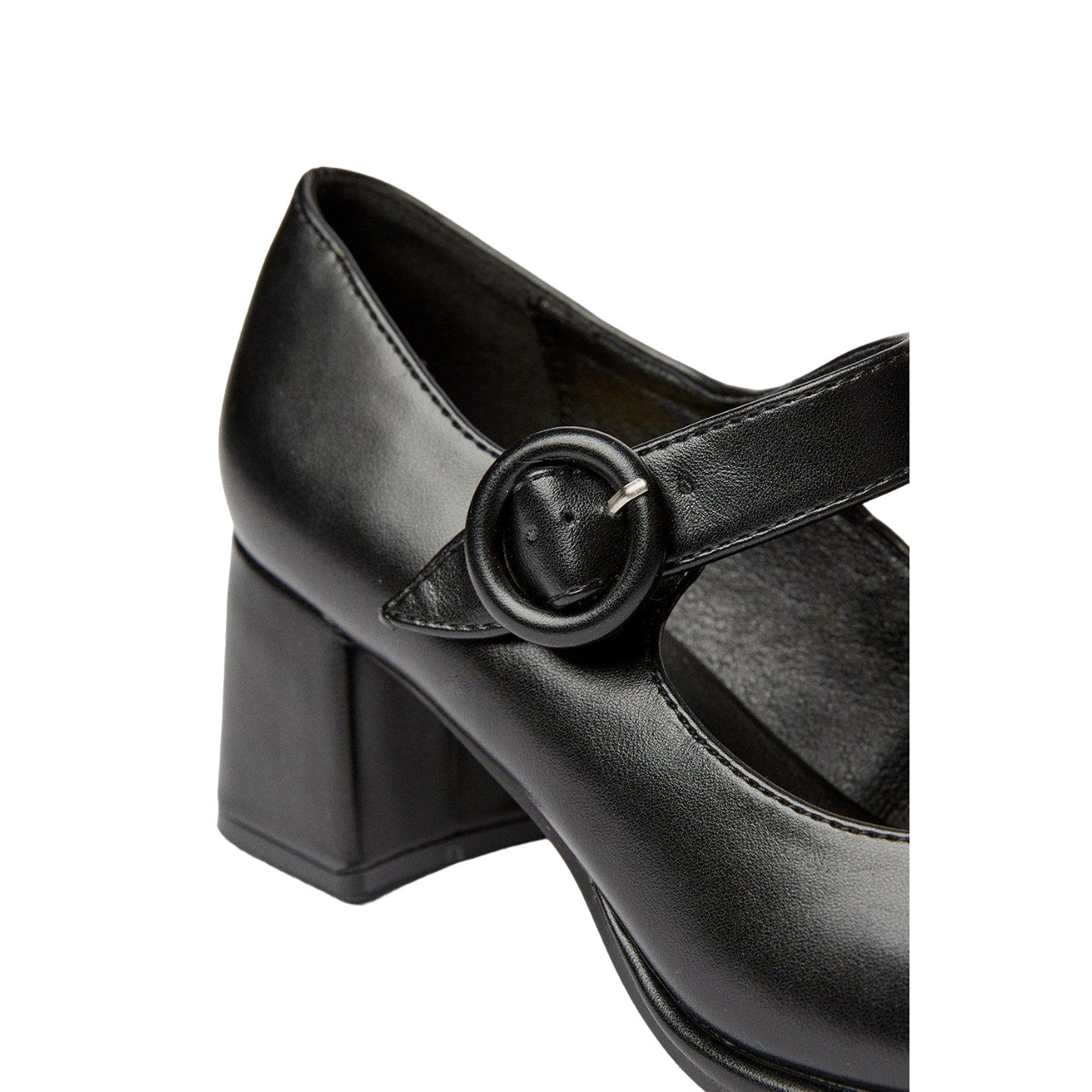 Black - Side - Good For The Sole Womens-Ladies Camille Buckle Court Shoes