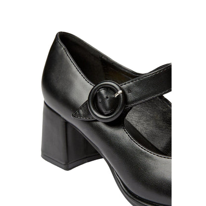 Black - Side - Good For The Sole Womens-Ladies Camille Buckle Court Shoes
