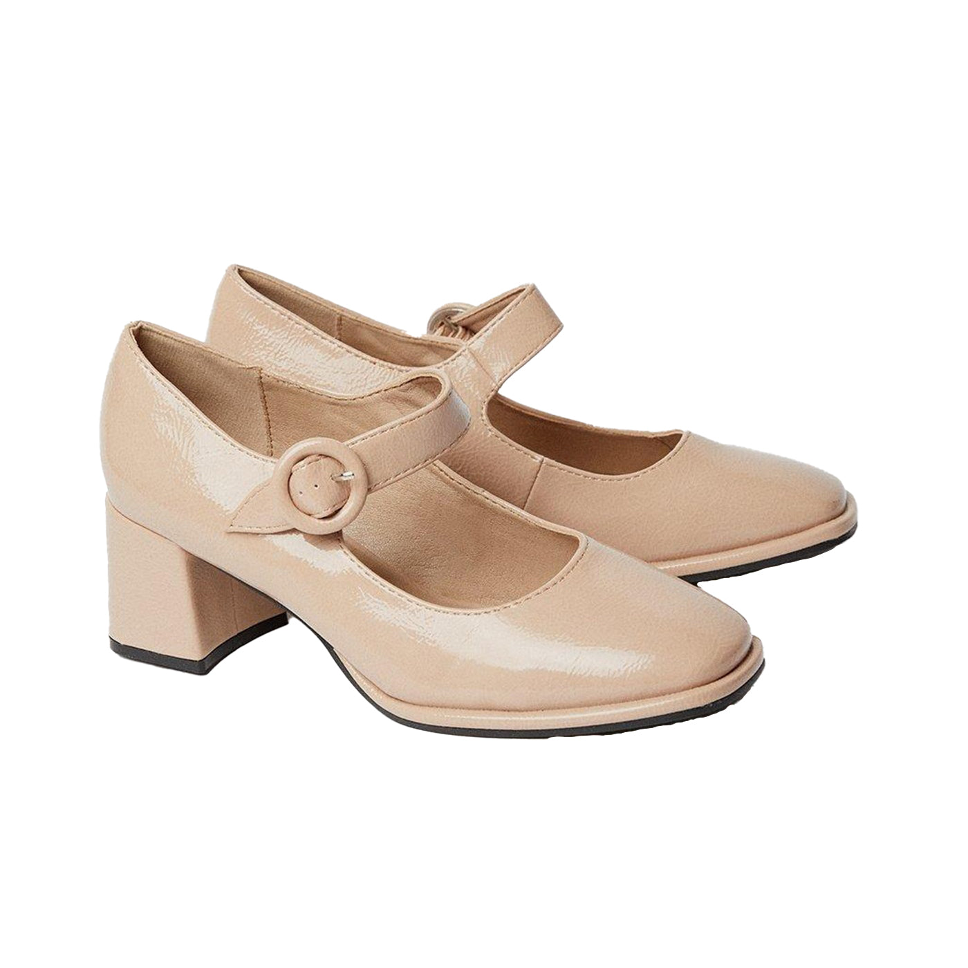 Blush - Front - Good For The Sole Womens-Ladies Camille Buckle Court Shoes