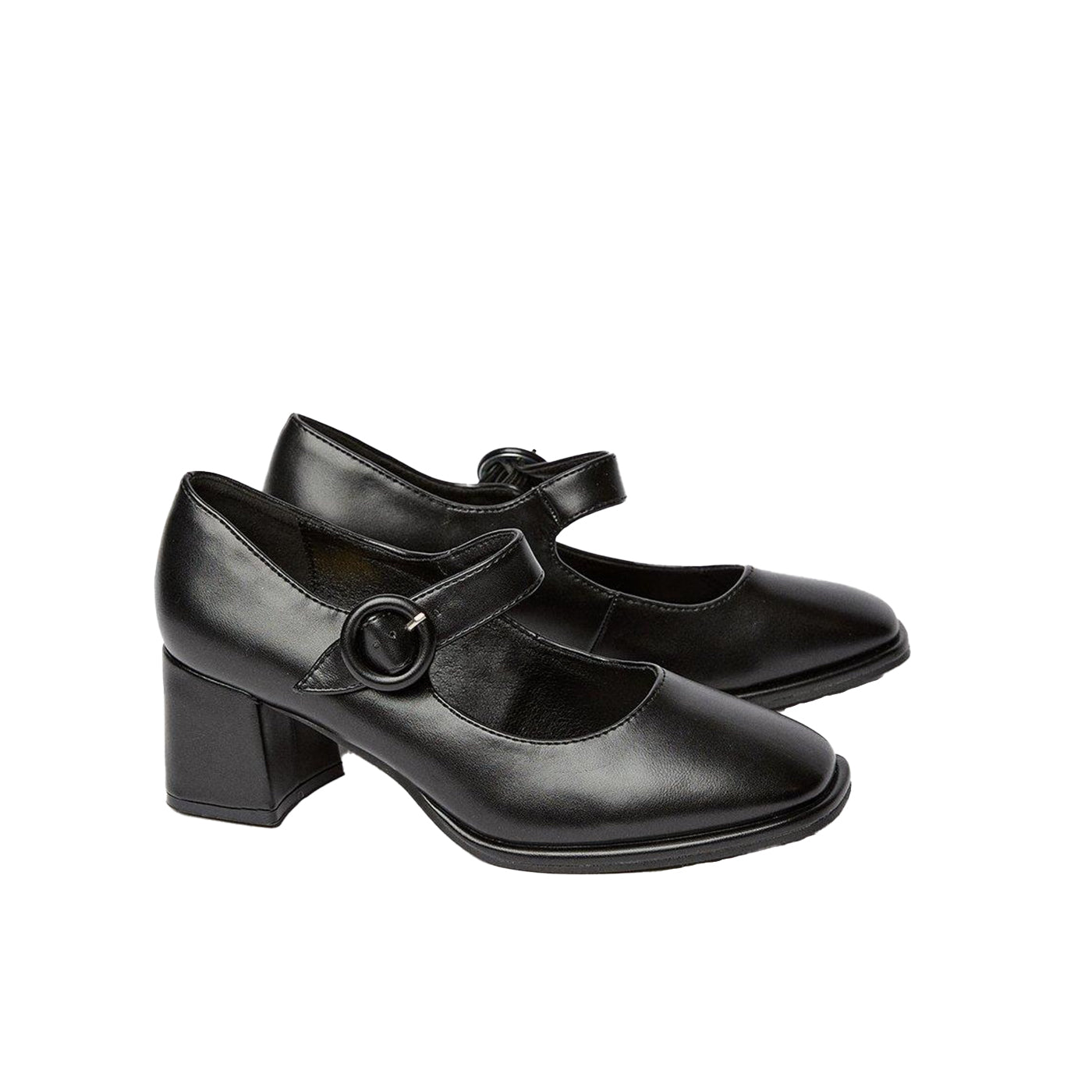 Black - Front - Good For The Sole Womens-Ladies Camille Buckle Court Shoes
