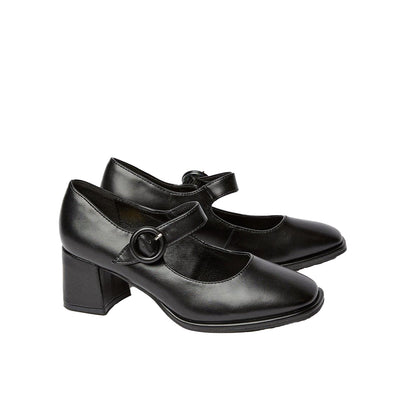 Black - Front - Good For The Sole Womens-Ladies Camille Buckle Court Shoes