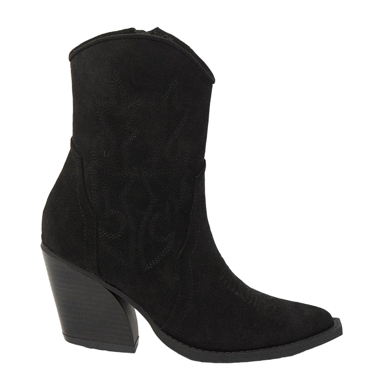 Natural Black - Back - Faith Womens-Ladies Mina Western Heeled Ankle Boots