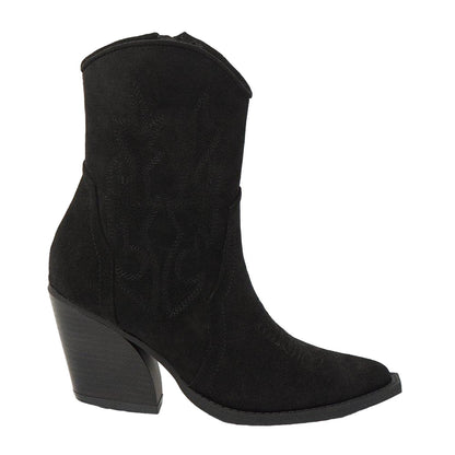 Natural Black - Back - Faith Womens-Ladies Mina Western Heeled Ankle Boots