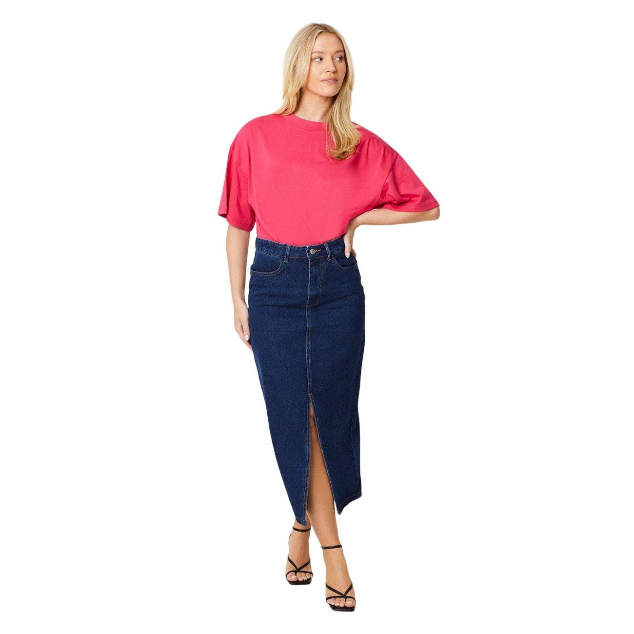 Pink - Side - Dorothy Perkins Womens-Ladies Slouch T-Shirt