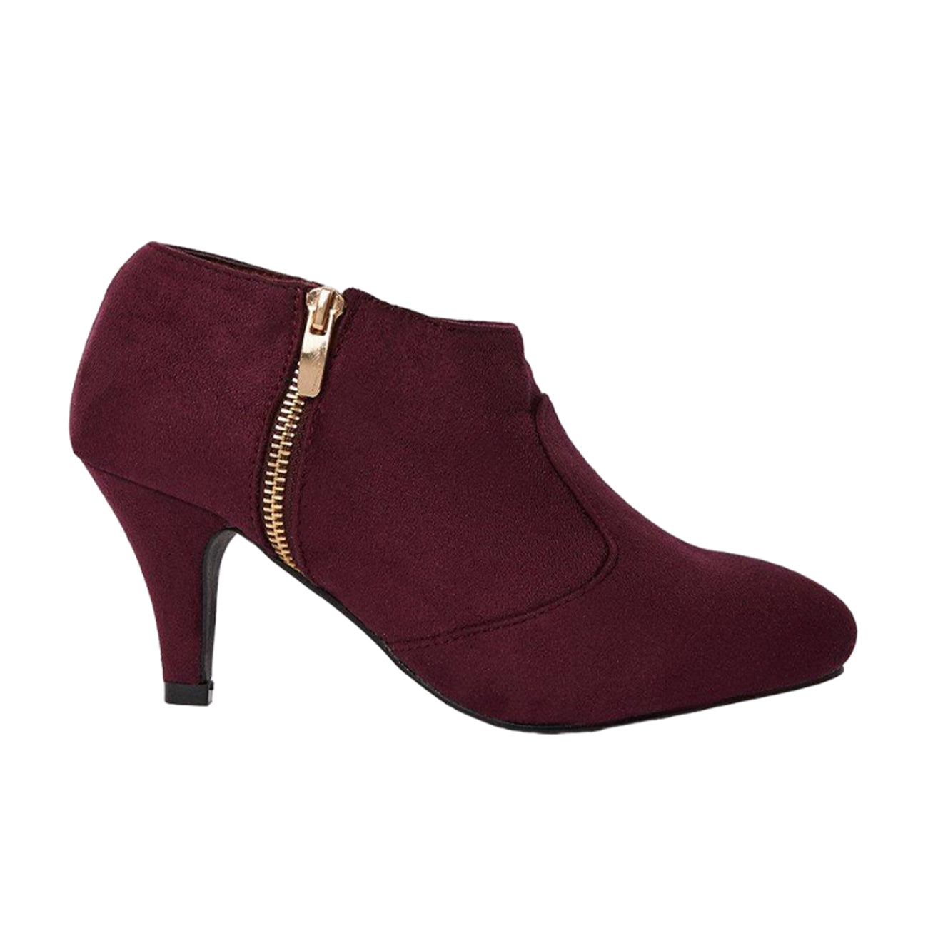 Burgundy - Back - Good For The Sole Womens-Ladies Marley Zip Wide Heeled Ankle Boots