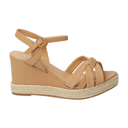 Blush - Back - Dorothy Perkins Womens-Ladies Riri Curved Strap Extra Wide Wedges