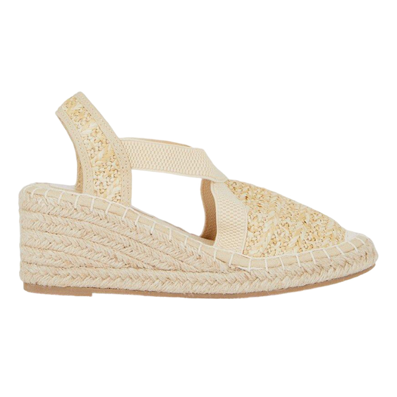 Natural - Back - Dorothy Perkins Womens-Ladies Rosse Elastic Strap Wedges