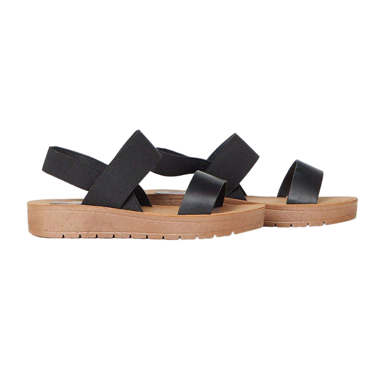 Black - Front - Good For The Sole Womens-Ladies Michelle Comfort Wedge Sandals
