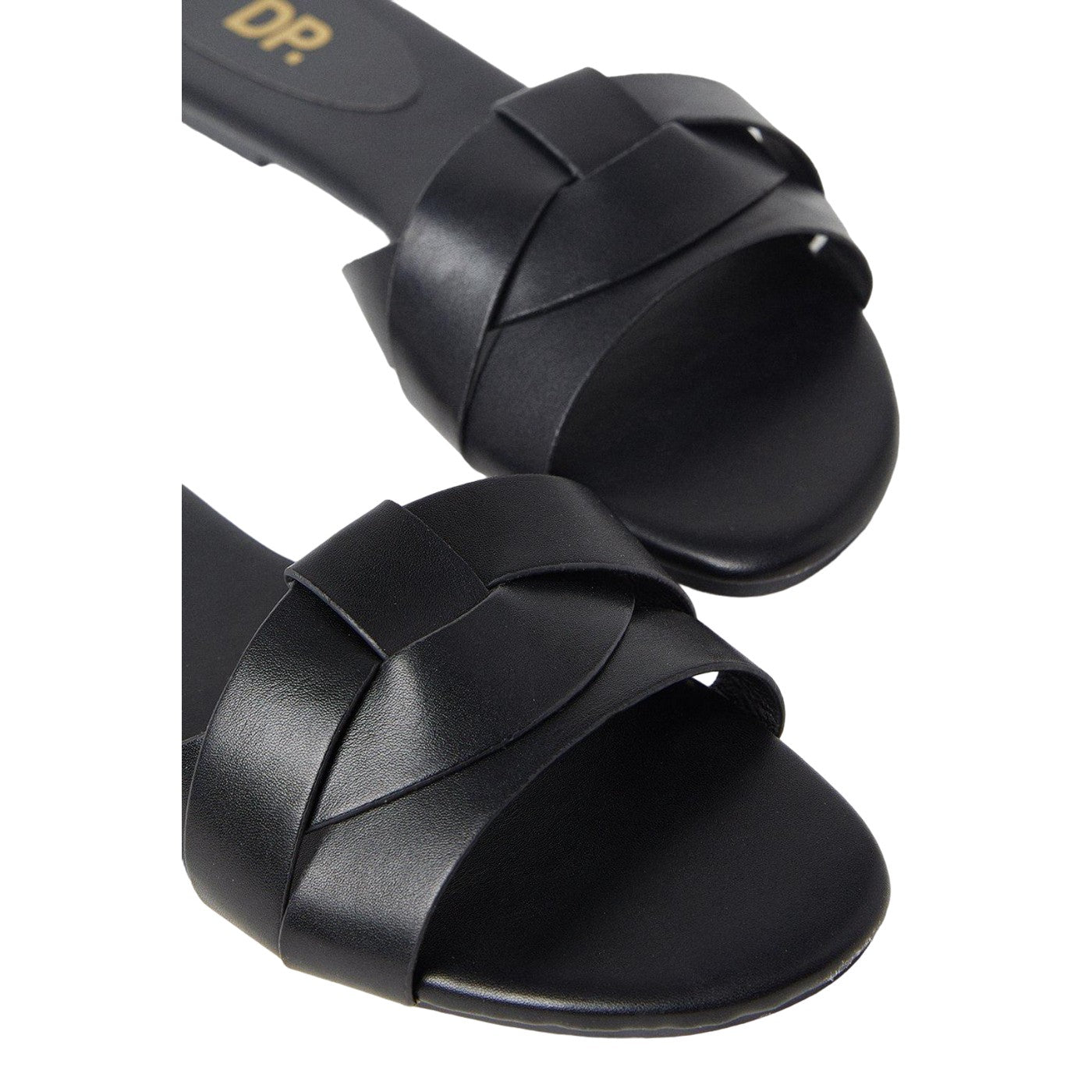 Black - Side - Dorothy Perkins Womens-Ladies Interwoven Flat Mule Sandals