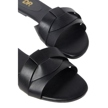 Black - Side - Dorothy Perkins Womens-Ladies Interwoven Flat Mule Sandals