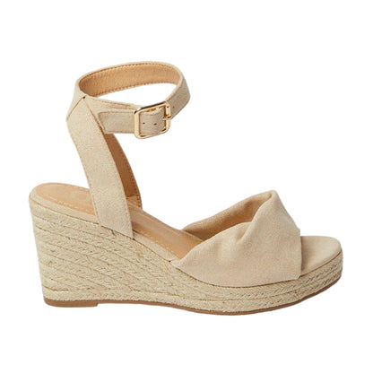 Beige - Back - Dorothy Perkins Womens-Ladies River Twisted Extra Wide Wedges