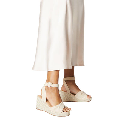 Beige - Side - Dorothy Perkins Womens-Ladies River Twisted Extra Wide Wedges