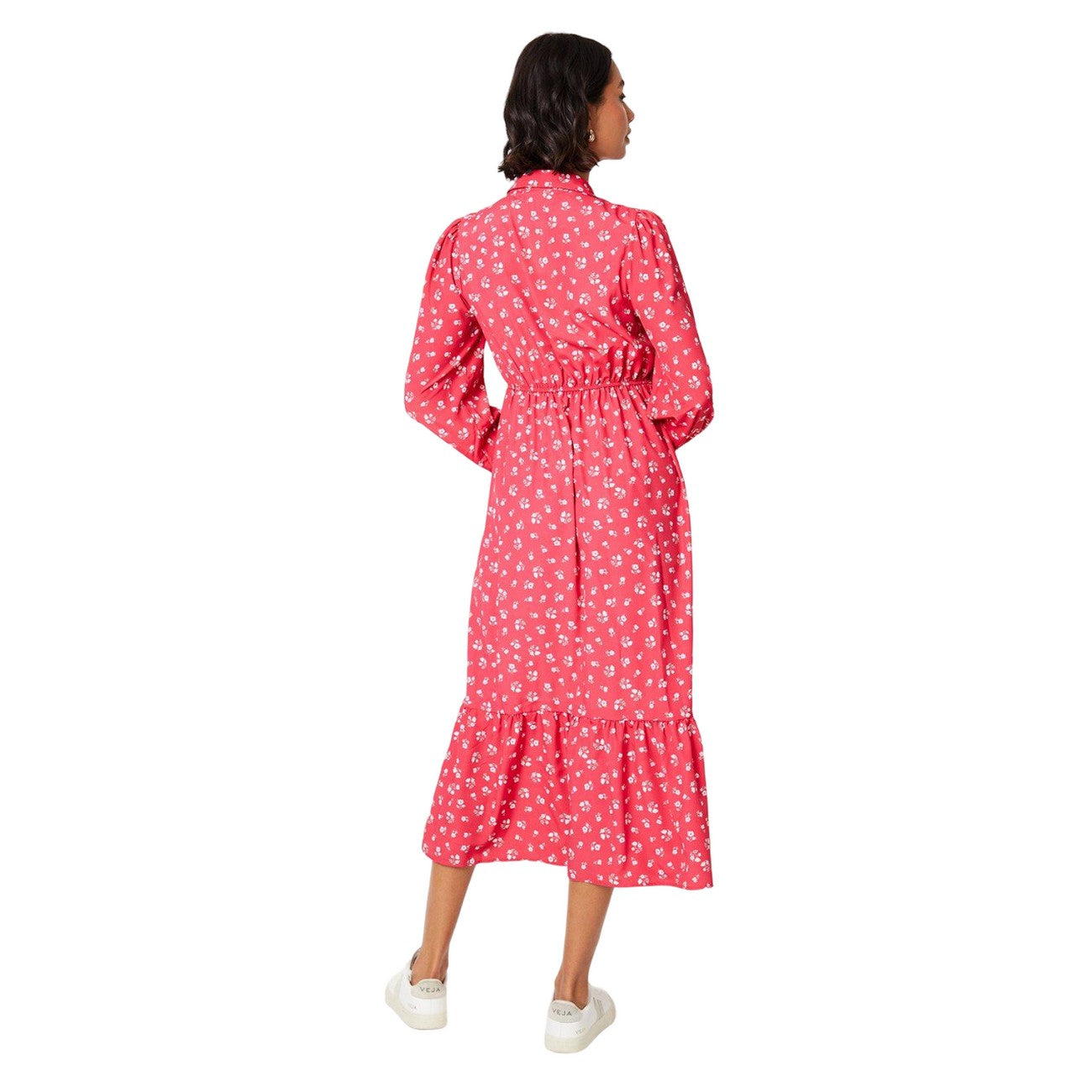 Red - Back - Dorothy Perkins Womens-Ladies Floral Midi Shirt Dress