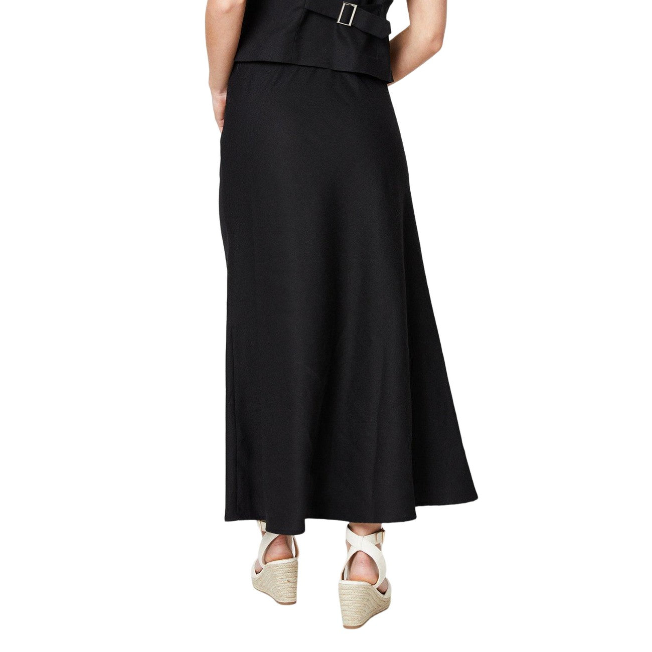 Black - Back - Dorothy Perkins Womens-Ladies Bias Cut Petite Midi Skirt