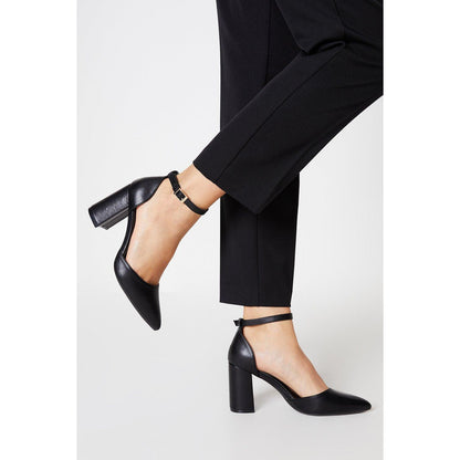 Black - Front - Principles Womens-Ladies Celina Two Part Mid Heel Court Shoes
