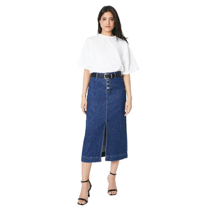 Dark Wash - Lifestyle - Dorothy Perkins Womens-Ladies Denim Midi Skirt