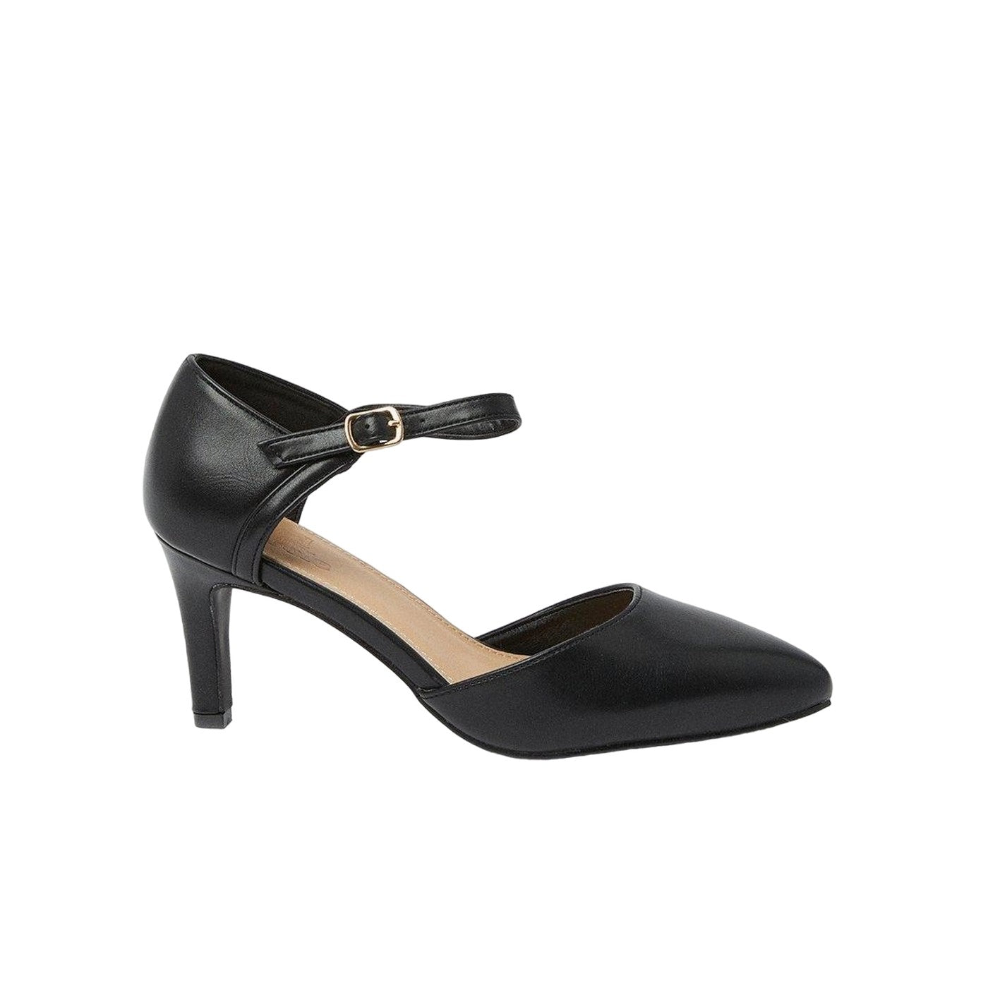 Black - Back - Good For The Sole Womens-Ladies Emmy Extra Wide Court Shoes
