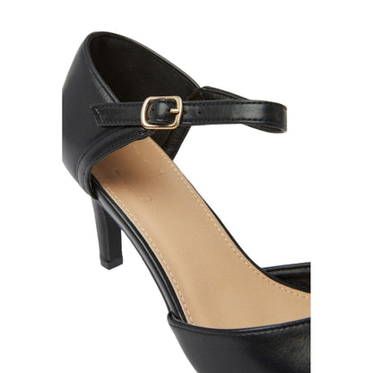 Black - Side - Good For The Sole Womens-Ladies Emmy Extra Wide Court Shoes