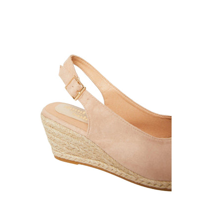 Beige - Side - Good For The Sole Womens-Ladies Reign Sling Back Extra Wide Wedge Sandals