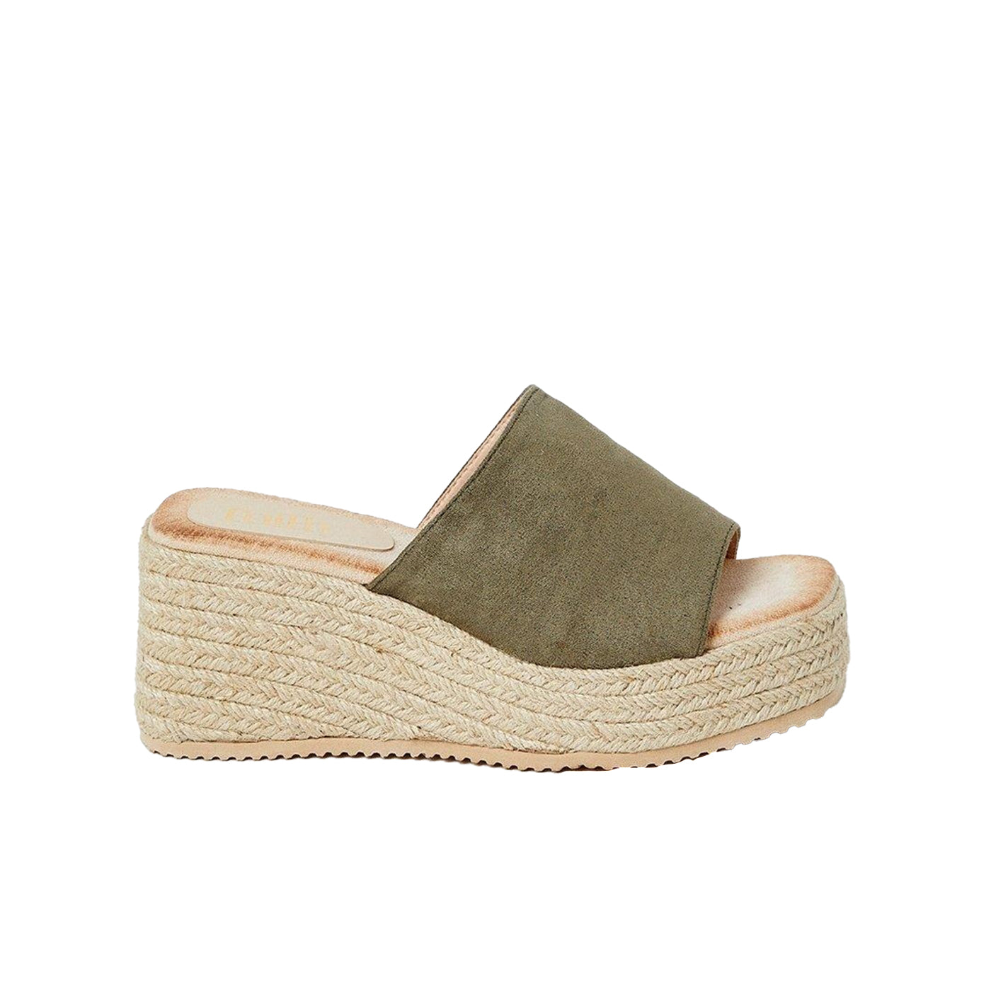 Khaki Green - Back - Faith Womens-Ladies Hollie Platform Wedge Mules
