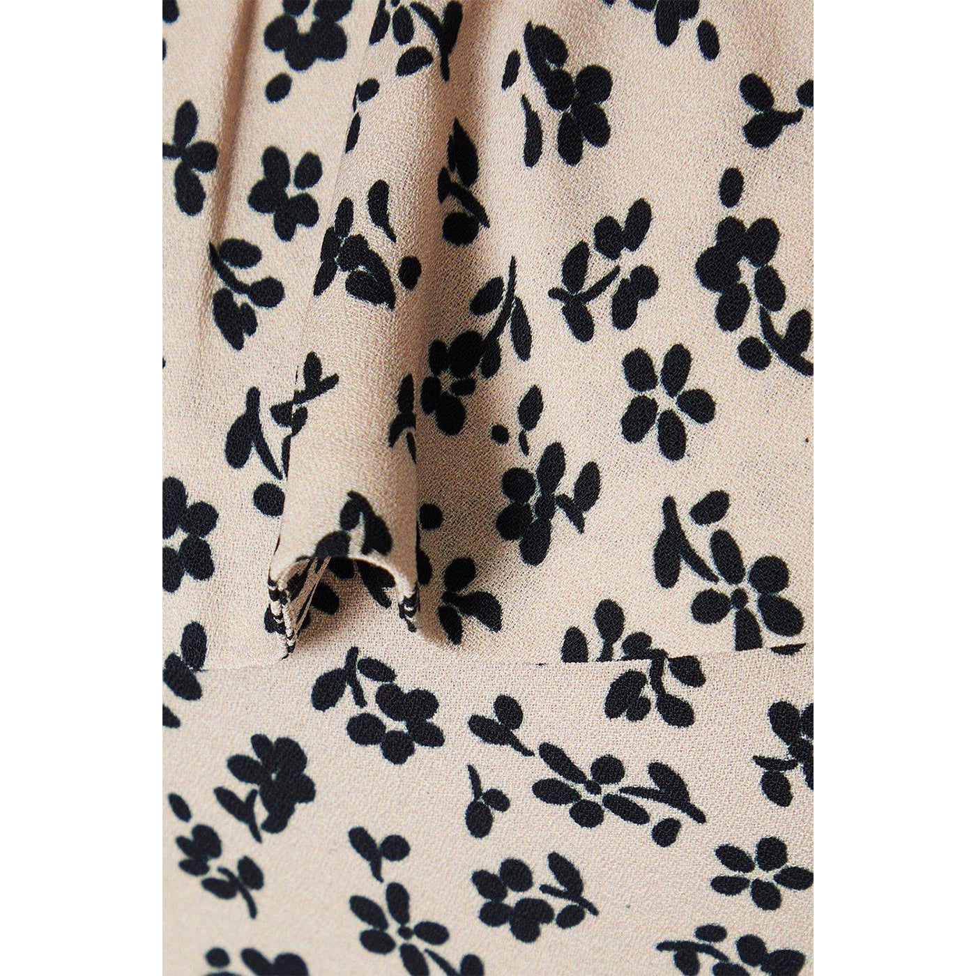 Beige - Side - Dorothy Perkins Womens-Ladies Ditsy Print Bardot Ruffle Midi Dress