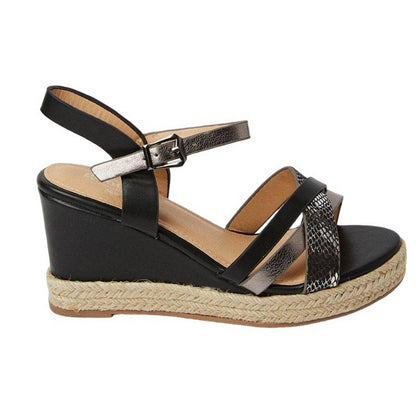 Black - Back - Good For The Sole Womens-Ladies Amber Extra Wide Wedge