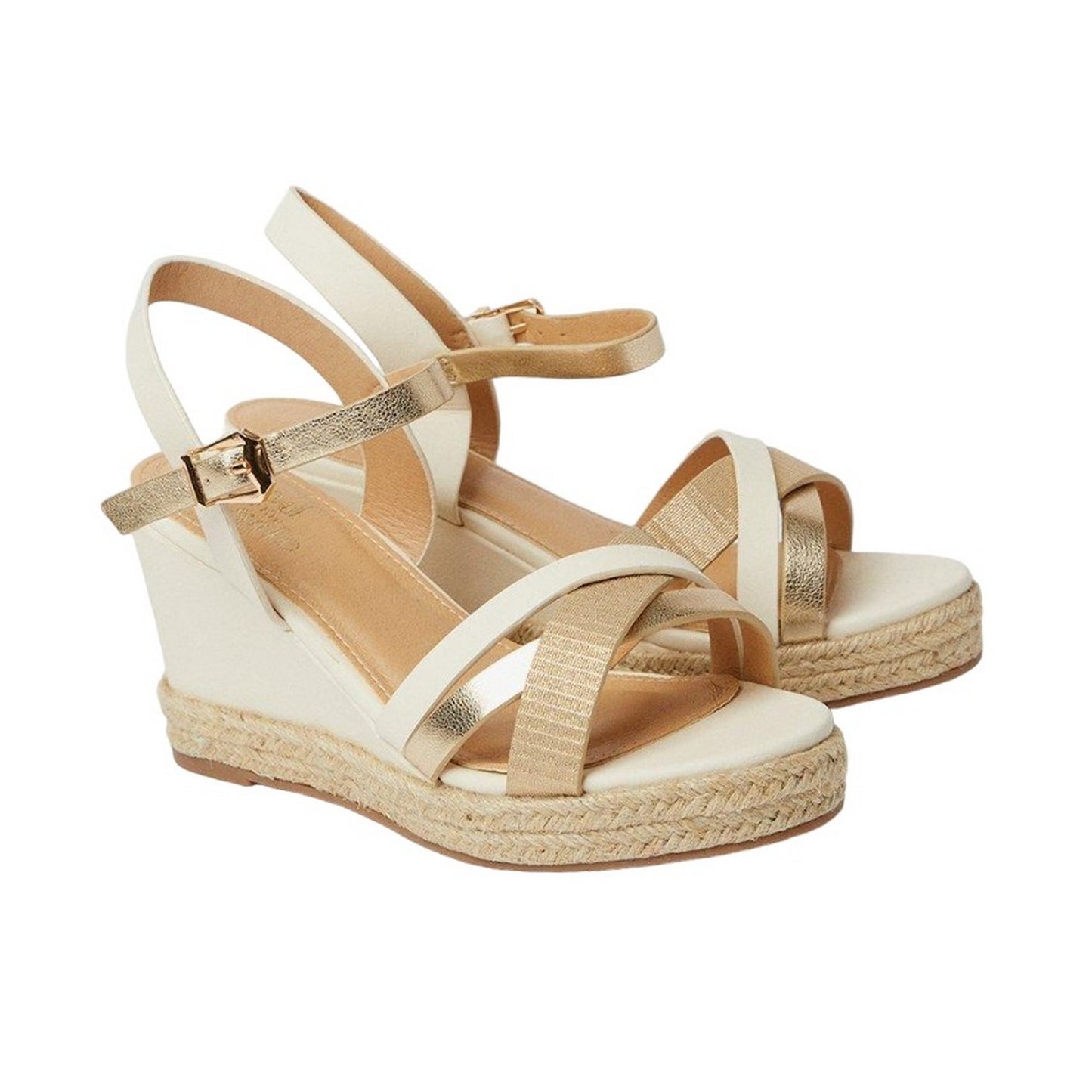 Gold - Front - Good For The Sole Womens-Ladies Amber Extra Wide Wedge