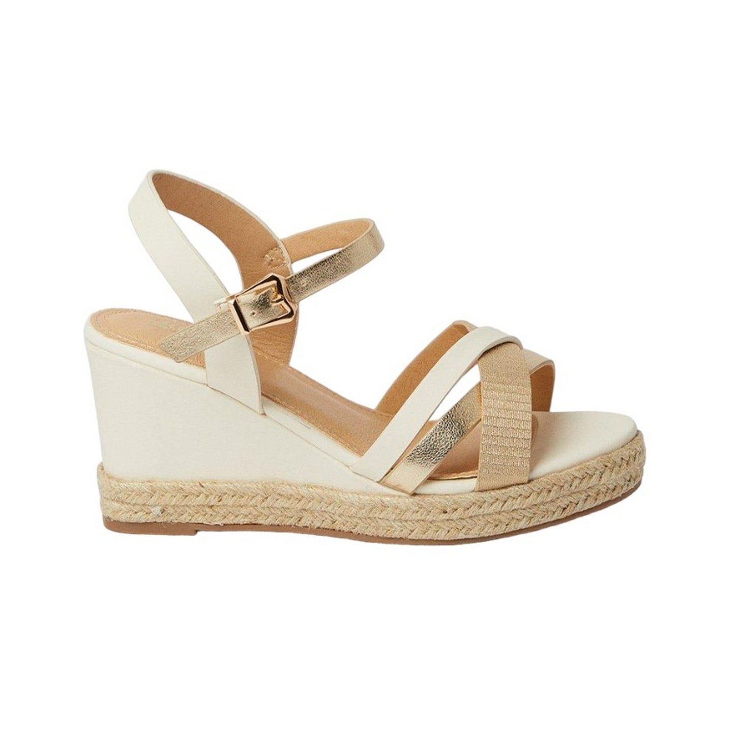 Gold - Back - Good For The Sole Womens-Ladies Amber Extra Wide Wedge