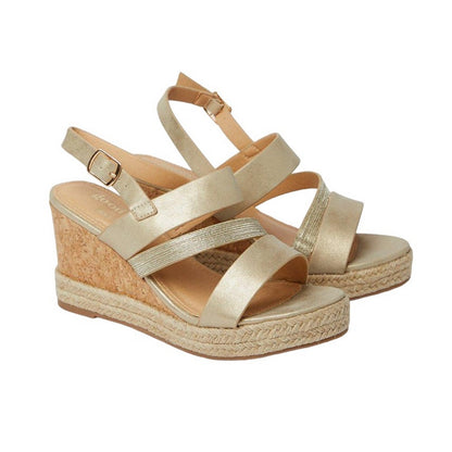 Gold - Front - Good For The Sole Womens-Ladies Hannah Asymmetric Wide Wedges