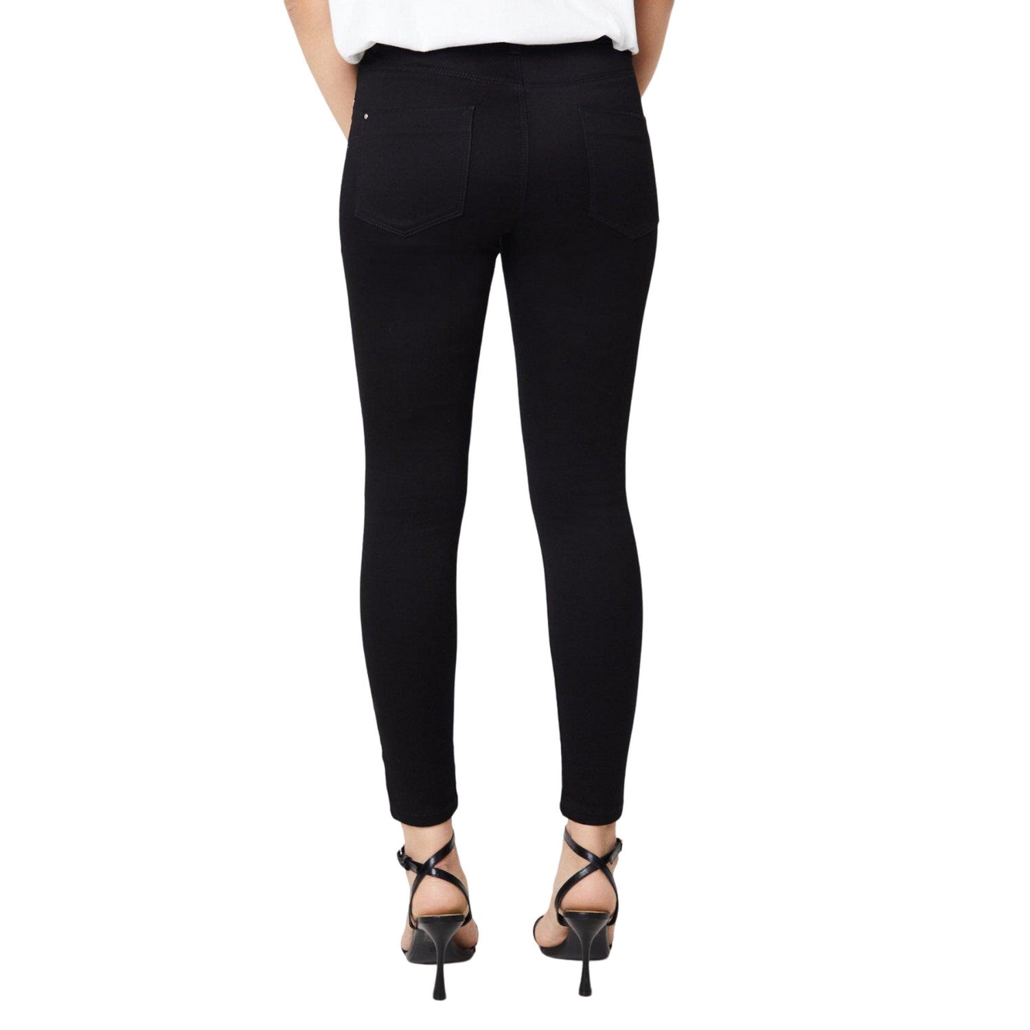 Black - Back - Dorothy Perkins Womens-Ladies Skinny Ankle Grazer Jeans