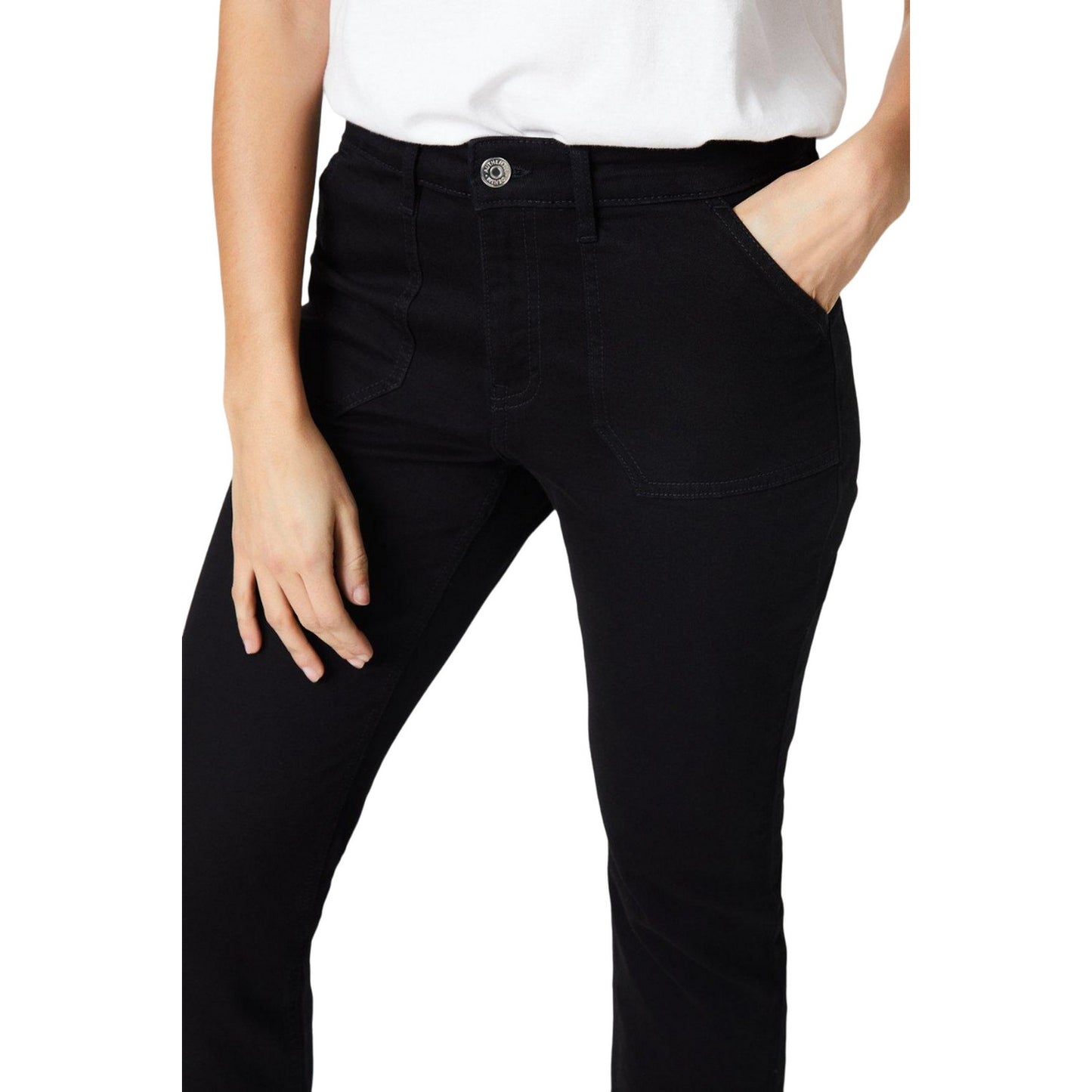 True Black - Side - Dorothy Perkins Womens-Ladies Petite Slim Jeans