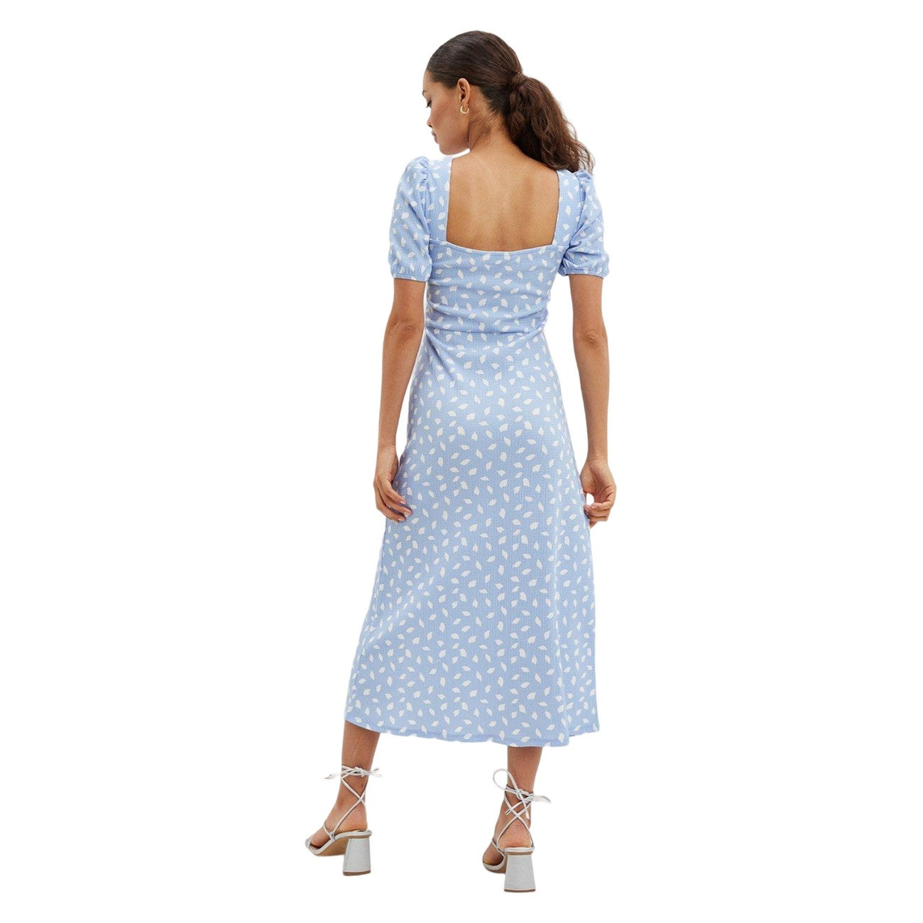 Ivory - Back - Dorothy Perkins Womens-Ladies Sweetheart Petite Puff Sleeve Dress