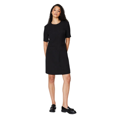 Black - Side - Dorothy Perkins Womens-Ladies Tall Tailored Half-Sleeved Shift Dress