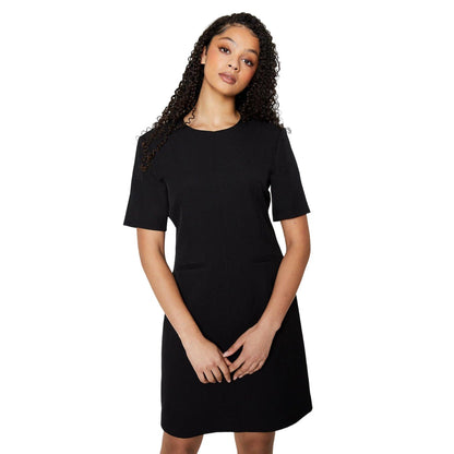 Black - Front - Dorothy Perkins Womens-Ladies Tall Tailored Half-Sleeved Shift Dress