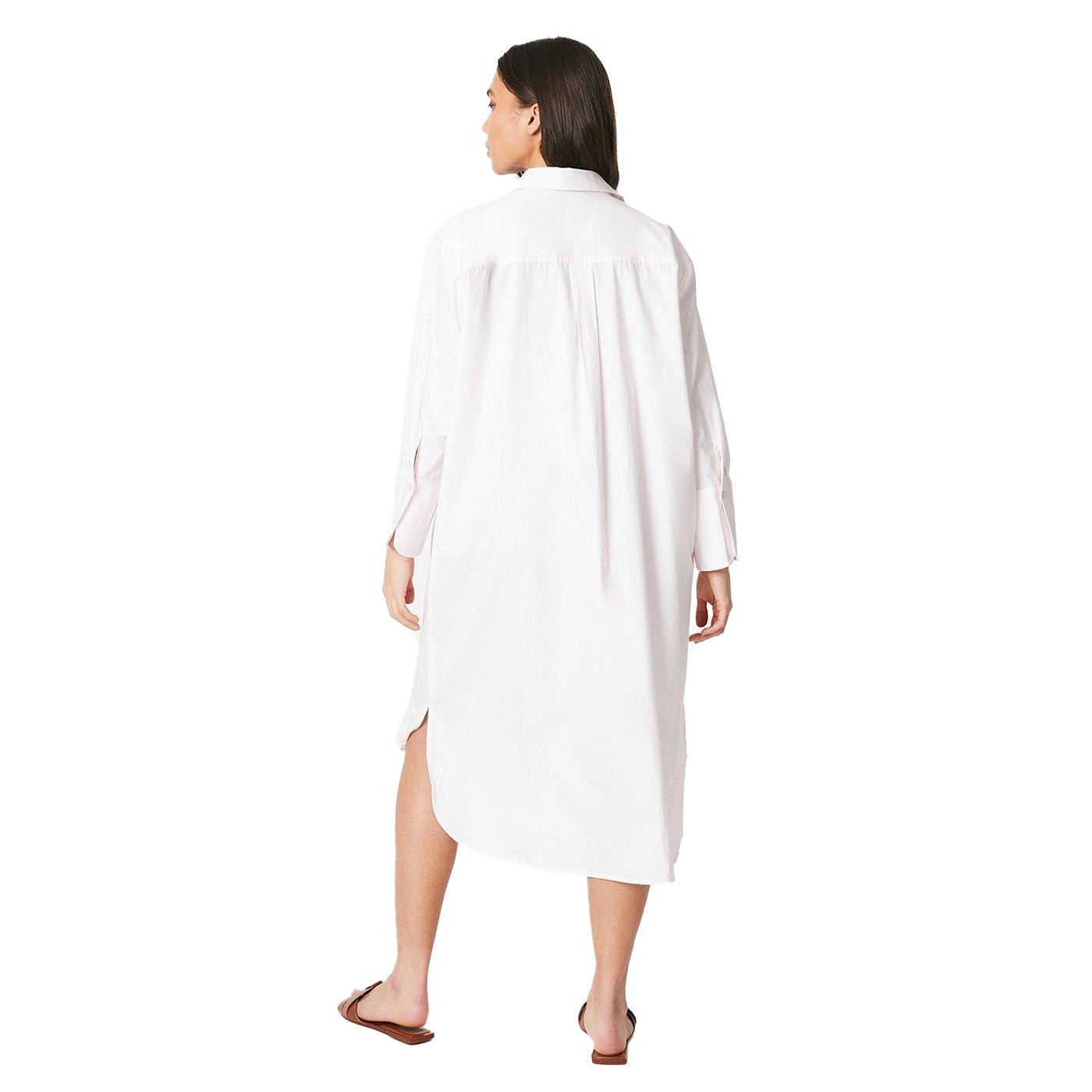Pink - Back - Dorothy Perkins Womens-Ladies Poplin Oversized Petite Shirt Dress
