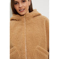 Camel - Pack Shot - Dorothy Perkins Womens-Ladies Teddy Fleece Short Coat