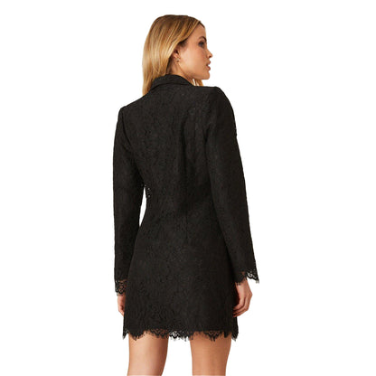 Black - Back - Dorothy Perkins Womens-Ladies Lace Blazer Dress