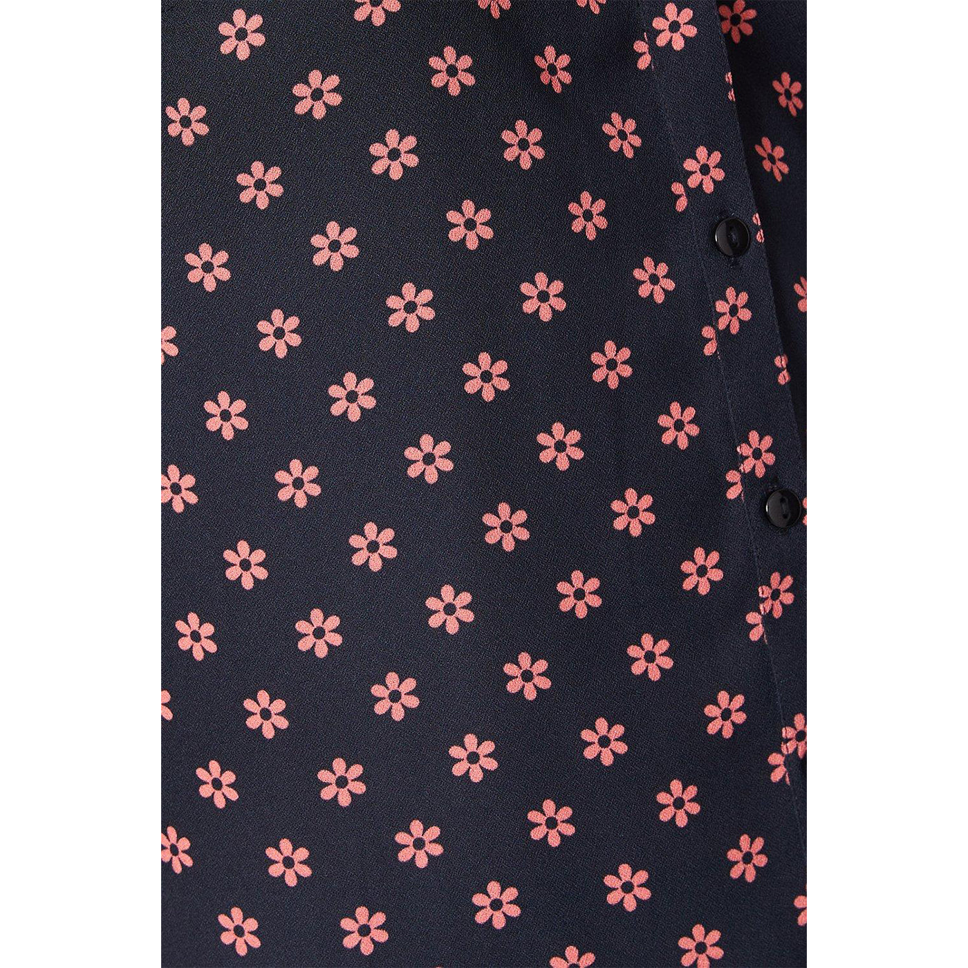 Black - Side - Dorothy Perkins Womens-Ladies Ditsy Print Button Front Shell Top