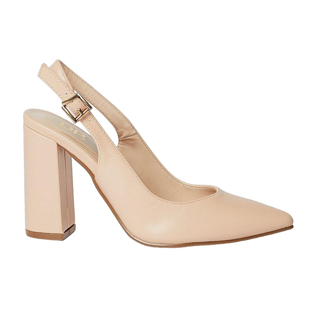 Blush - Back - Dorothy Perkins Womens-Ladies Binx Sling Back High Block Heel Court Shoes
