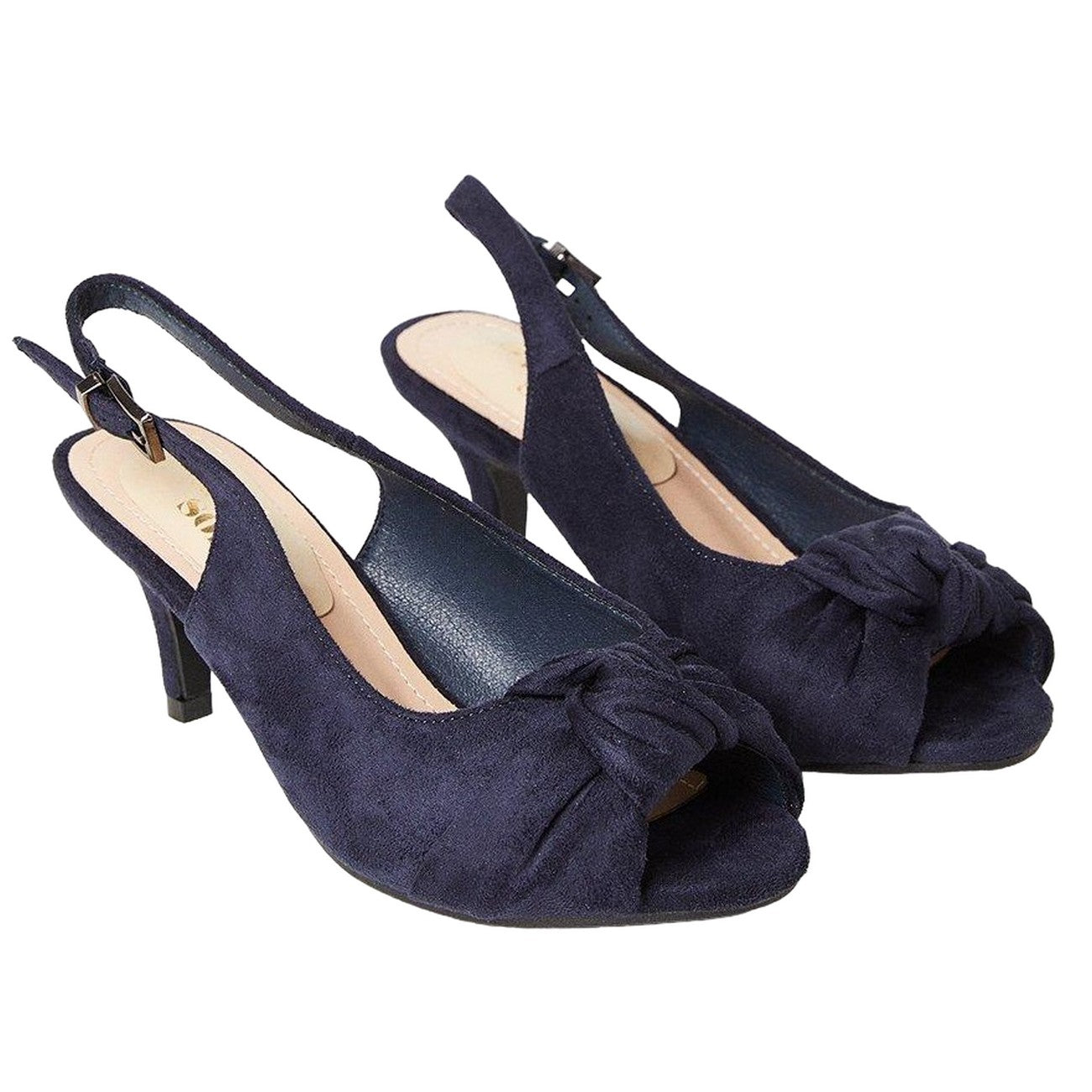 Navy - Front - Good For The Sole Womens-Ladies Taylor Twist Knot Peep Toe Wide Sandals