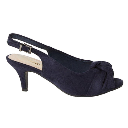 Navy - Back - Good For The Sole Womens-Ladies Taylor Twist Knot Peep Toe Wide Sandals