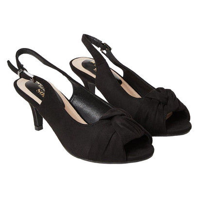 Natural Black - Front - Good For The Sole Womens-Ladies Taylor Twist Knot Peep Toe Wide Sandals
